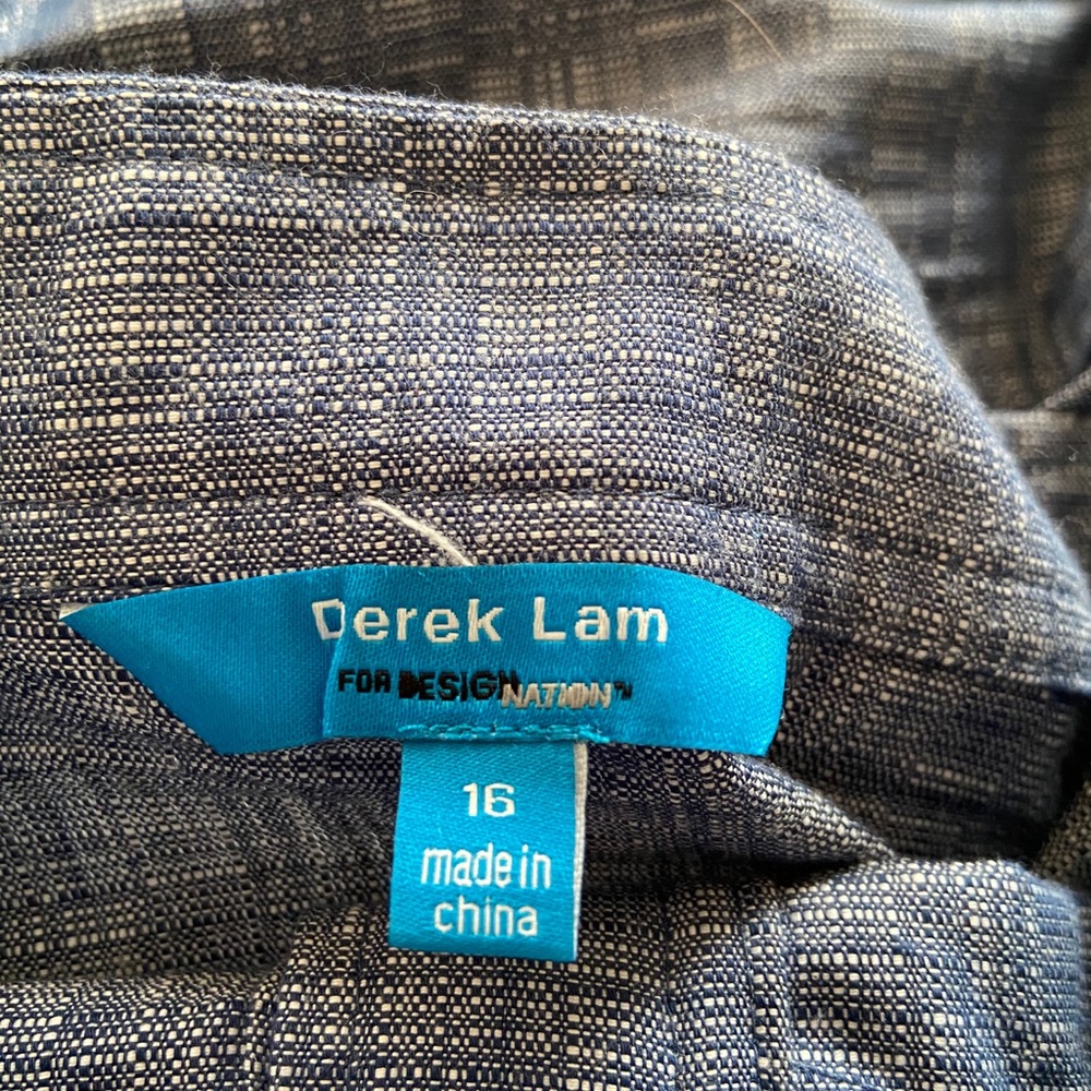 Derek Lam Chambray Button Front Dress w Pockets 16 - Picture 10 of 11
